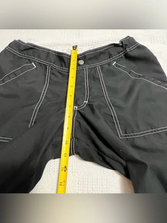 Prana Black Wide-Leg Capris with Contrast Stitching - Picture 3 of 10